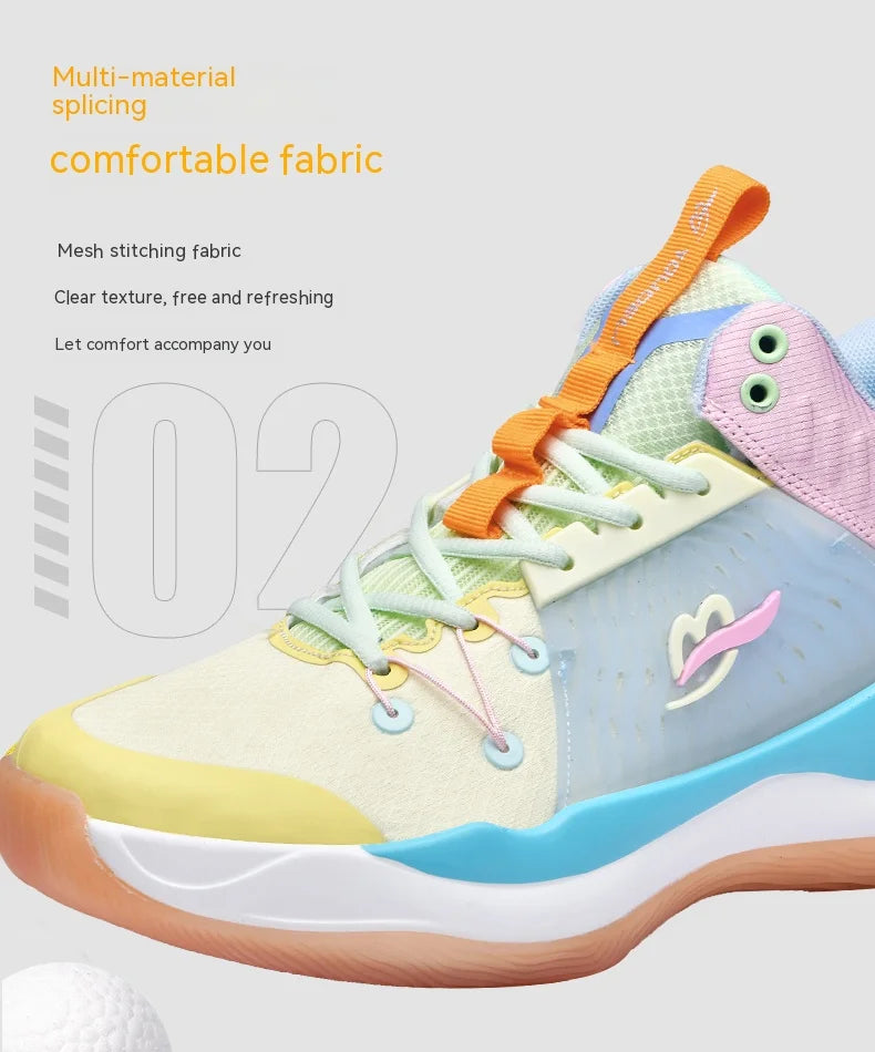 Basketball shoes for men breathable youth students grip anti-slip cushioning high elastic professional training sports shoes