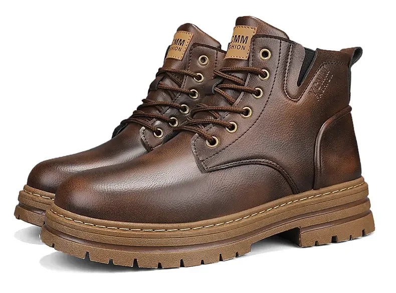 Boots Men All Season Outdoor Work Shoes Anti Slip and Comfortable Black Ankle  Boots Fashionable British Casual Denim Boots 2025