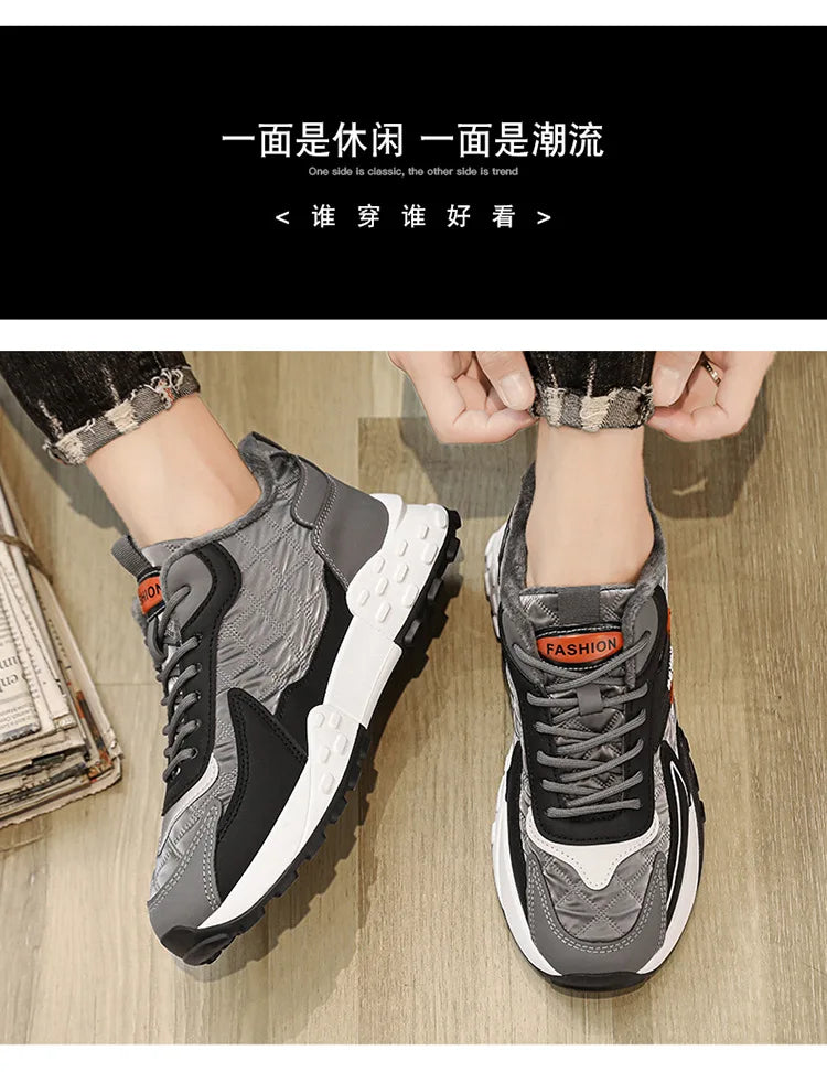 New Sneakers Shoes for Men Luxury Platform Male Sneakers High Quality Casual Running Shoes Winter Plus Size Cotton Man Shoes