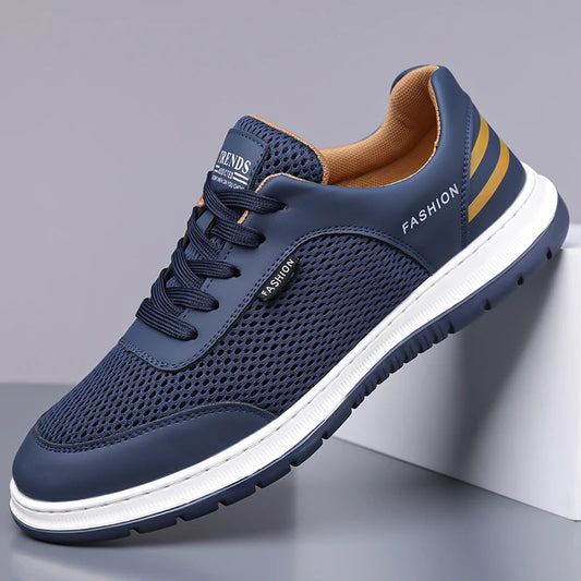 Men Casual Shoes Are Breathable Soft Rebounding Non Slip Flat Shoes Outdoor Mesh Fine Strap Fashionable Daily Wear Board Shoes