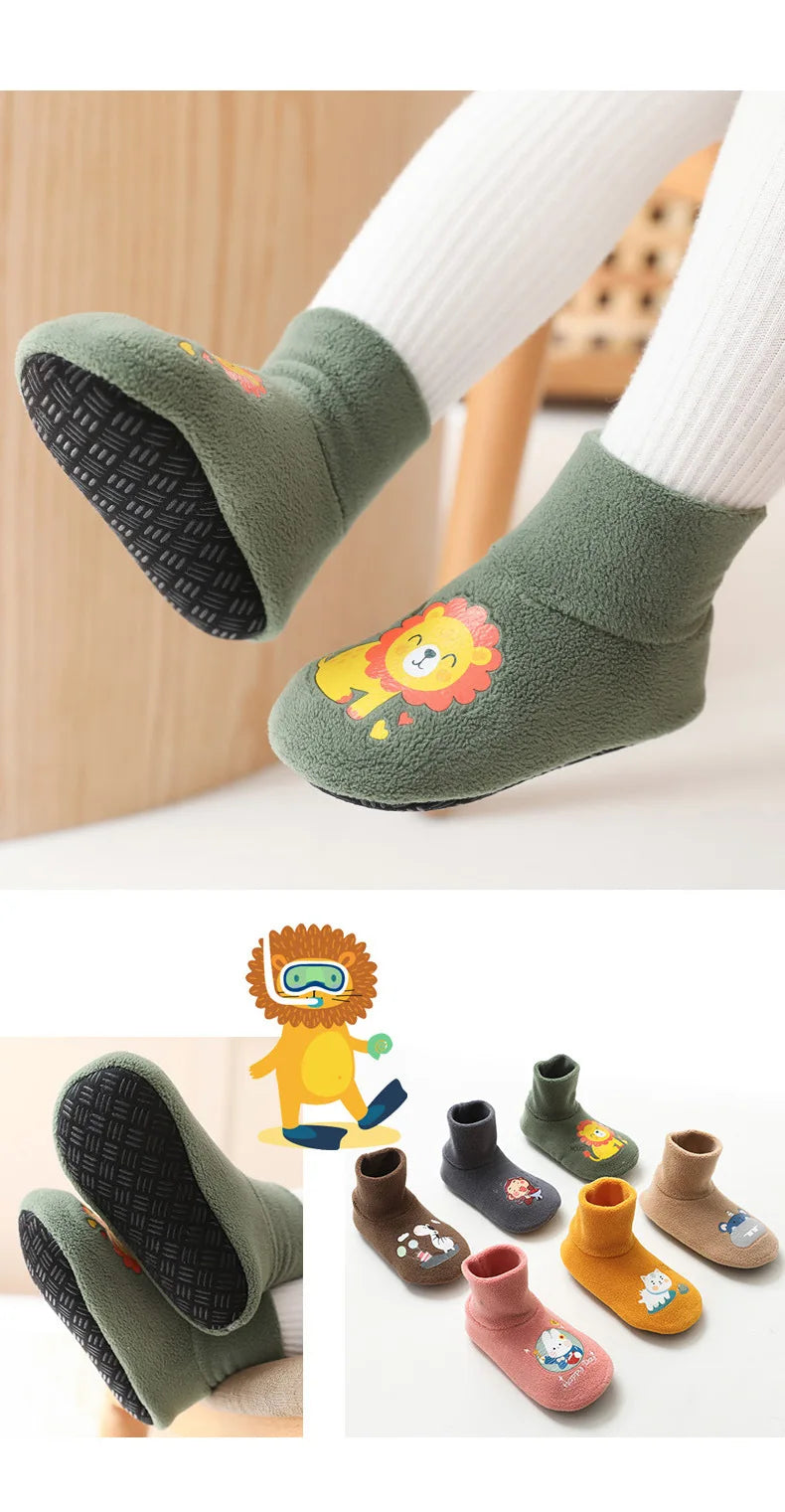 Baby Socks Shoes Infant Cute Cartoon Kids Boy Shoes Soft Rubber Sole Child Floor Sneaker BeBe Booties Toddler Girls First Walker