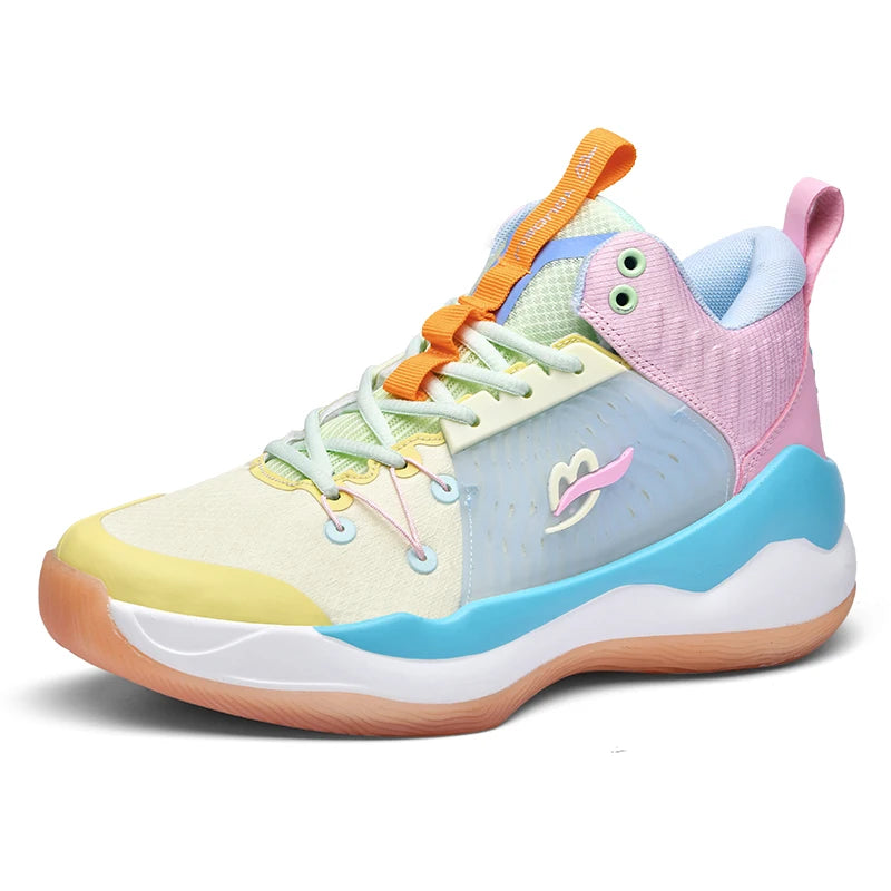 Basketball shoes for men breathable youth students grip anti-slip cushioning high elastic professional training sports shoes