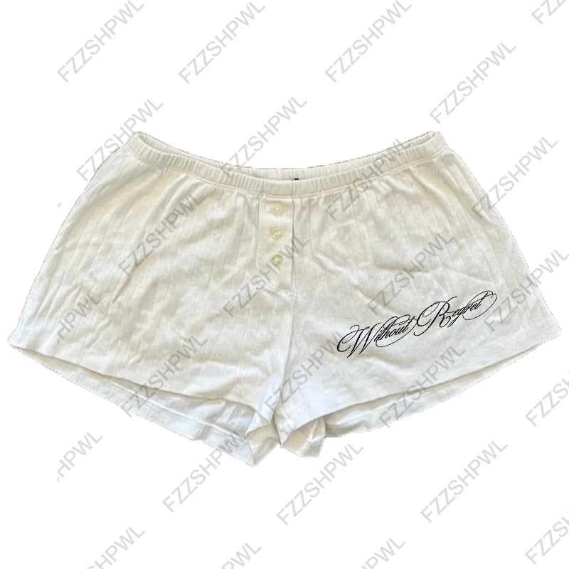 Y2K Shorts Grunge Goth Hip Hop Harajuku Letter Print Vintage Hot pants Streetwear High street Chic Casual Cleanfit Y2k Panties