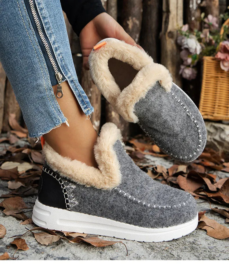 Boots 2025 Winter Shoes For Woman Fur Botas Mujer Casual Women's Ankle Boots Winter Footwear Female Rubber Snow Boots For Women