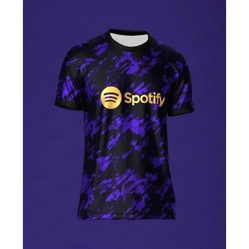 2025 Summer Barcelona Special Edition Football Jersey 3D Printed Men's Breathable Quick-drying Motorcycle Training T-shirt