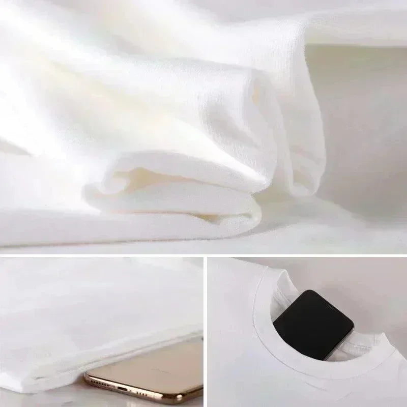 Men's Oversized T-shirts Mens Cotton T Shirt White 3XL Casual Summer Wear Fashion Print Tee Shirts for Men New Clothing2024 New