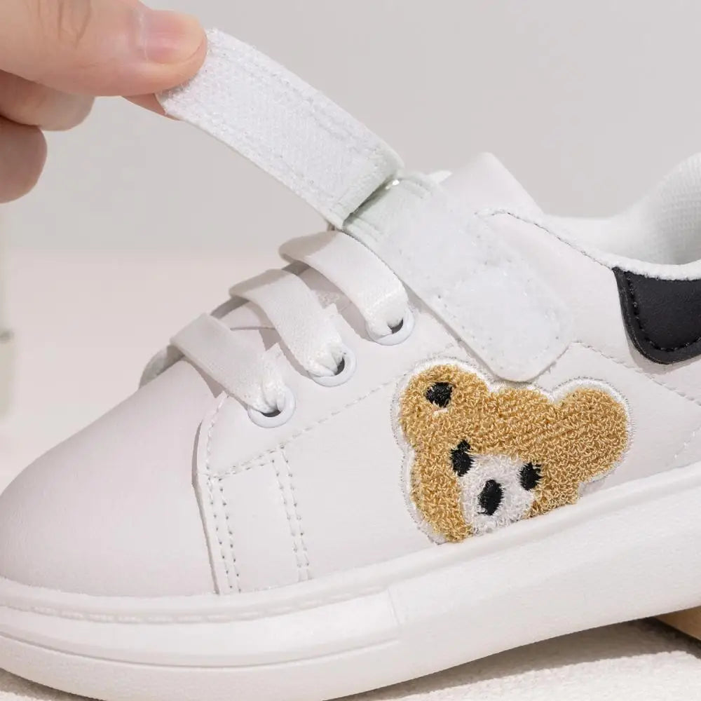 Children's Sneakers Solid Color Bear Casual Shoes Anti-Slip Soft Comfortable Kids Shoes Four Seasons Hundred Boys Girls Sneakers