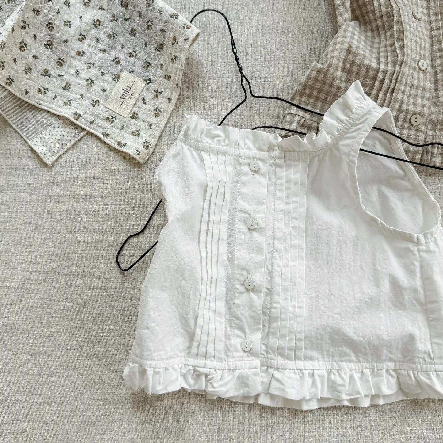 2025 Summer New Girls Sleeveless Lace Shirts Children Cotton Vest Baby Girls Blouse Solid Loose Princess Tops Kids Clothes