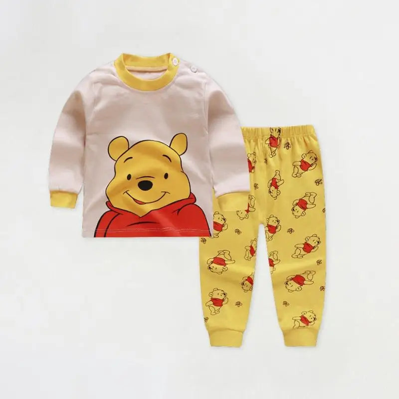 Disney Mickey Print Baby Boys Underwear Set Autumn Kids Home Clothes Suit Casual Cartoon Long Sleeve Tops + Pants Children's Pjs