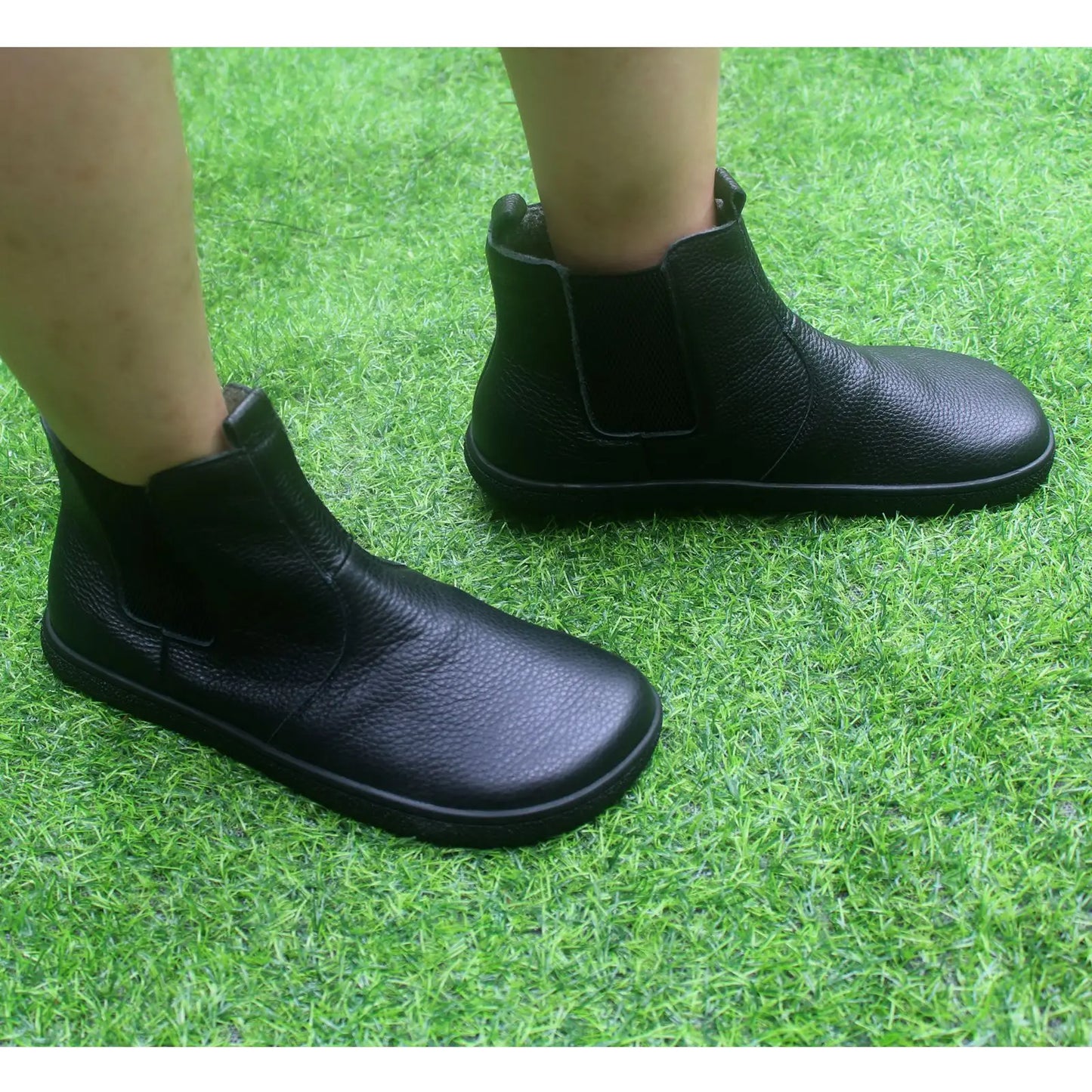 Barefoot Leather Boots With Wool Linning Inside For Women  man Zero Drop Wider Toes Box