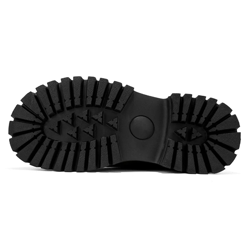 High Quality Fashion Mens Boots Black Boots Fashion Casual British Style Thick Bottomed Mid-top Chelsea Boots Large Size