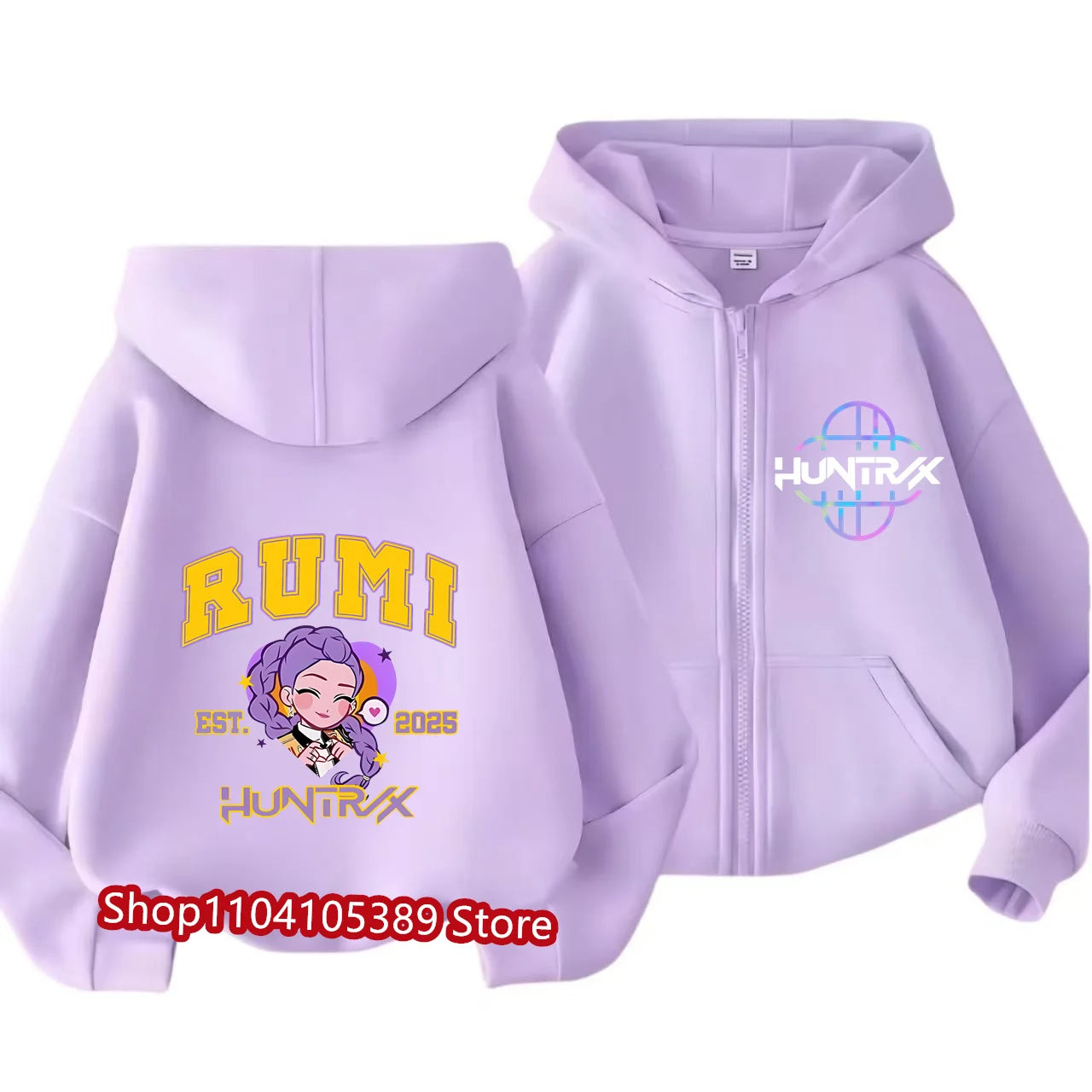 Kpop Demon Hunters Zipper Hoody Children Huntrix Rumi Zoey Cartoon Fashion Zip Sweatshirt Boy Girl Casual Tops Kids Clothes Gift