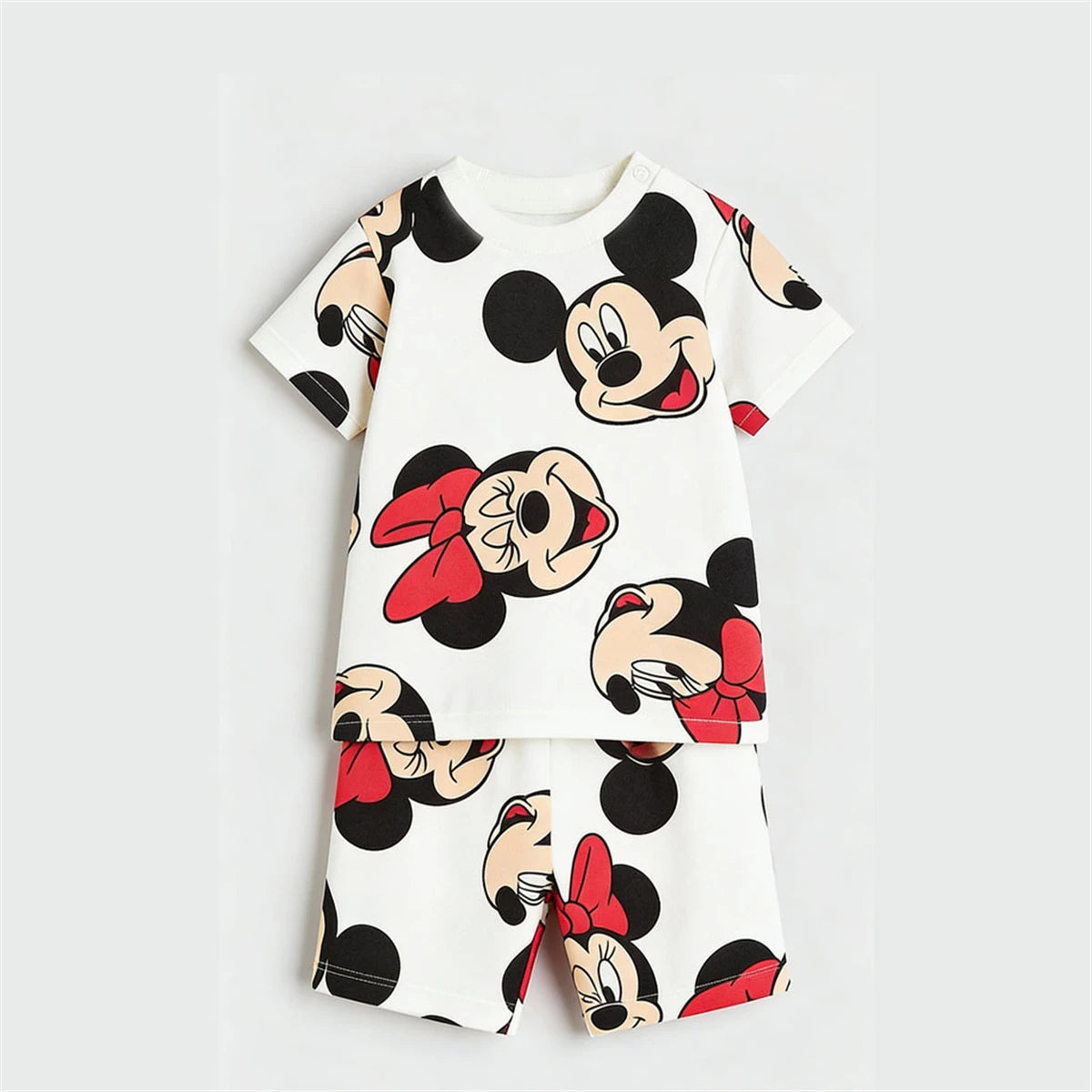Disney Costume Full Print Outfits Boys And Girls Summer Clothing Lovely Tshirt+Shorts Two Piece Set New Fashion Clothing Suit