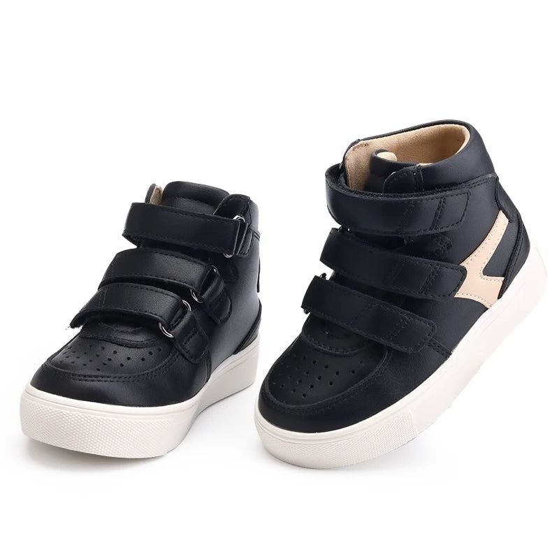 Kids Orthopedic Shoes for Boys and Girls with Arch Support Flat Feet, Black and Pink Leisure Walking Correcting Casual Sneakers