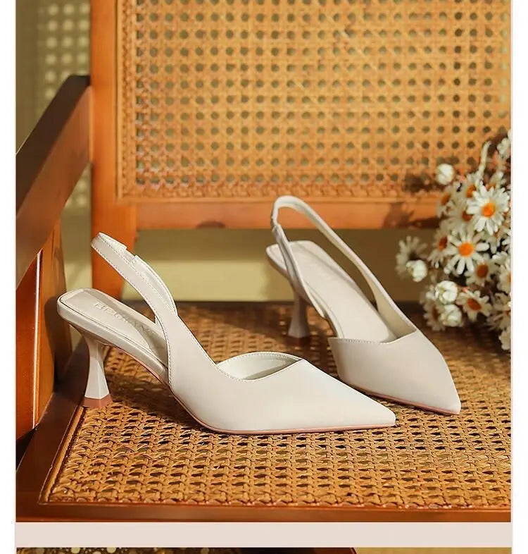 2025 New Summer Women's Shoes Fashion Women's Pumps Pointed Toe High Heels Shallow Women's Sandals Shoes for Women Zapatos Mujer