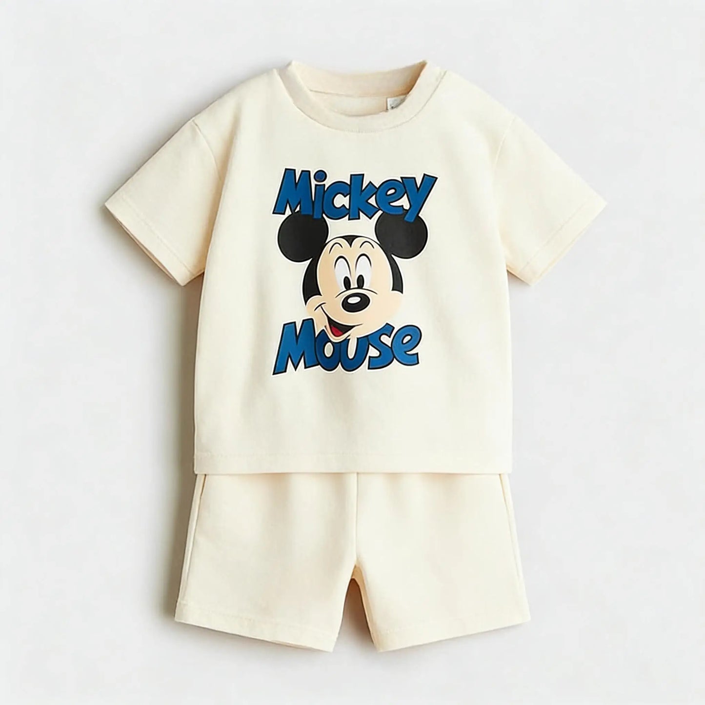 Mickey 2piece Set For Children's Clothes 2026 New Summer Clothing Disney Cartoon T-shirt + Shorts Kids Casual Suit Tracksuits