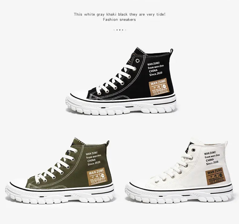 Classic Vulcanized Casual Canvas Platform Shoes Women Men High Top Sneakers  Fashion Breathable Comfortable Sport Korean