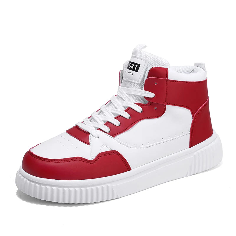 Classic High Top Men's Board Shoes Leather Casual Sports Lightweight Cosy Street Trend Walking Shoes for Men And Women