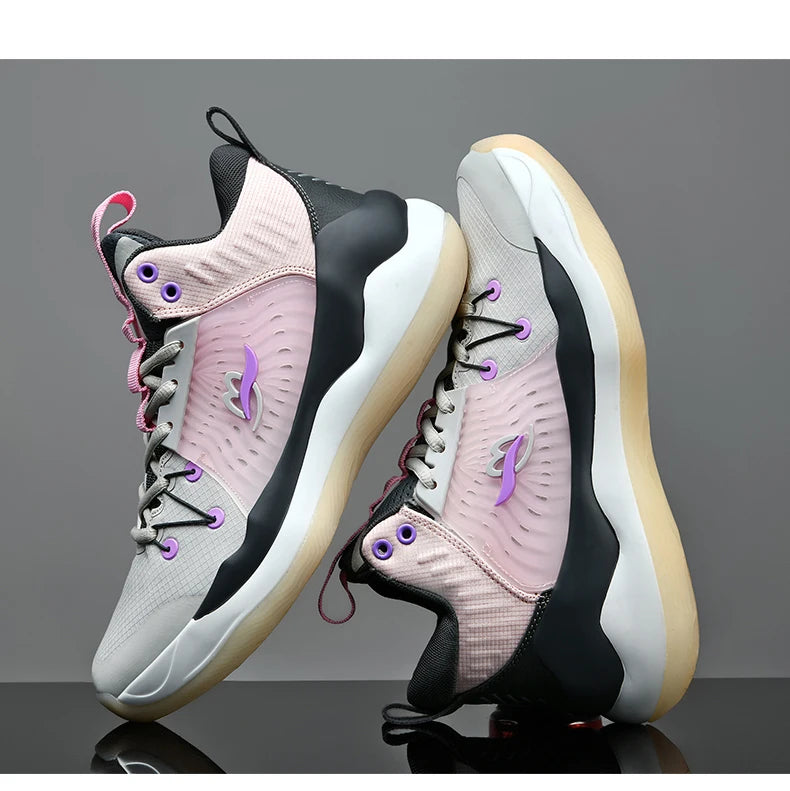 Basketball shoes for men breathable youth students grip anti-slip cushioning high elastic professional training sports shoes