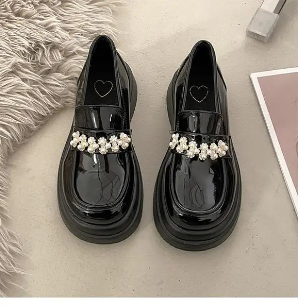 Women's Shoes Platform Round Toe British Style All-Match Oxfords Casual Female Sneakers Shallow Mouth Flats Autumn Loafers With