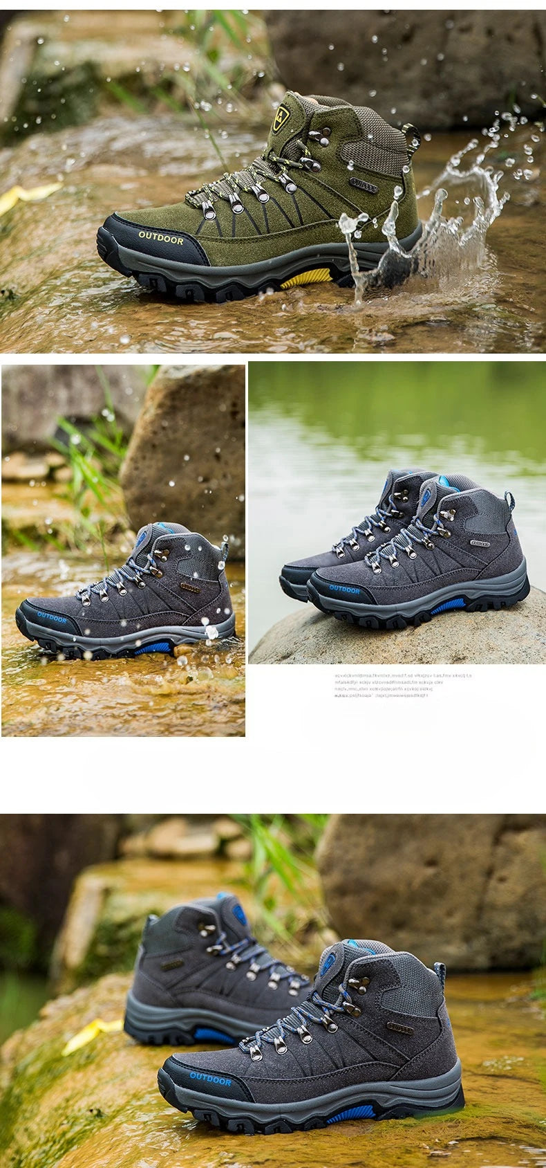 High-top Boots Men Outdoor Anti-slip Thick-soled Comfortable Ankle Boots Men Breathable Shock-absorbing Casual Hiking Shoes Men