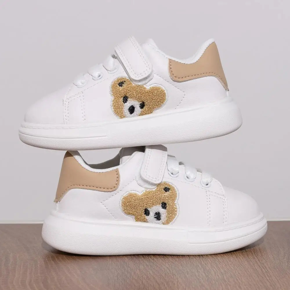 Children's Sneakers Solid Color Bear Casual Shoes Anti-Slip Soft Comfortable Kids Shoes Four Seasons Hundred Boys Girls Sneakers