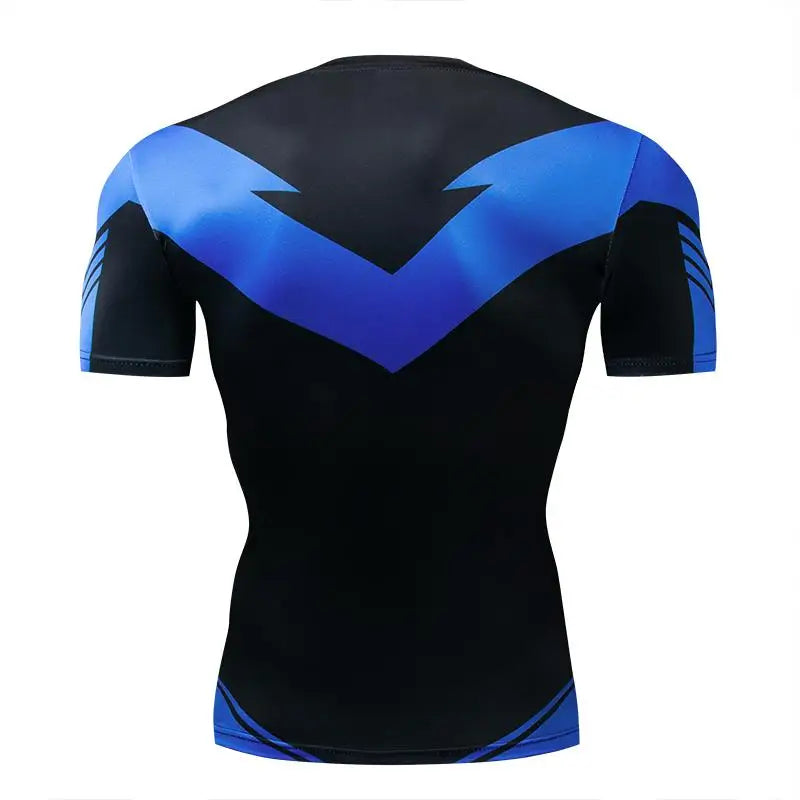 3D Nightwing Men T Shirt Running Quick-Dry Shirts Men Compression T-Shirts Sportswear Gym Rash Guard Boxing Training Sports Tops