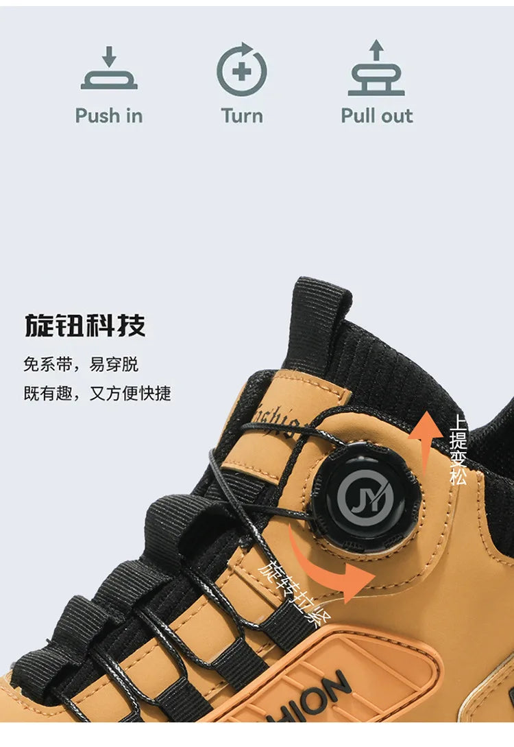 British Style Men's High Boots Fashion Outdoor Comfortable Work Boots Autumn Winter Mens Non-slip Wear-resistant Platform Boots