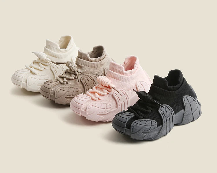 Kid Shoes Sneakers Fashion Knit Luxury Designer High Top Children Shoes Comfortable Casual Running Sports Tennis Shoes Boy Girls