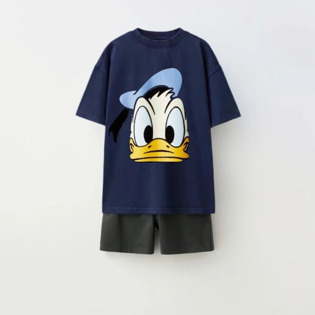 Mickey 2piece Set For Children's Clothes 2026 New Summer Clothing Disney Cartoon T-shirt + Shorts Kids Casual Suit Tracksuits