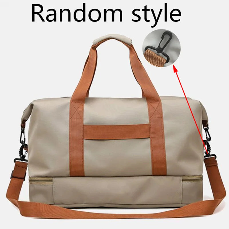 Large Capacity Travel Bag, Dry Wet Separation Design, Foldable Waterproof Gym Bag,Shoe Compartment, Ideal for Outdoor Activities