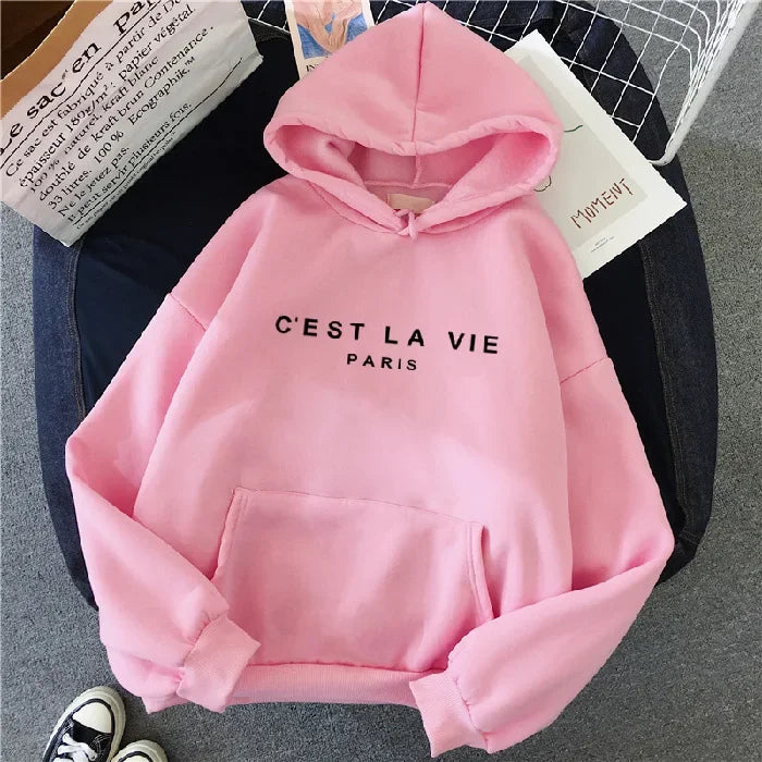 New Large Size Hoodie Sweatshirt Trendy Loose Fit Autumn Winter Women's Fashion Warmth Comfortable Streetwear Style Clothing