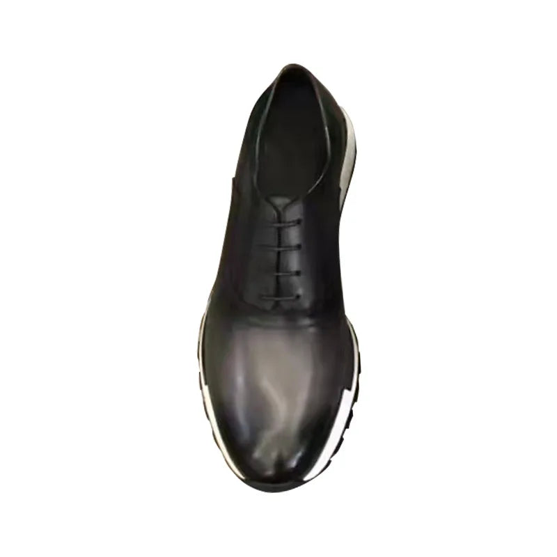 Classic Basic Style Men Oxford Shoes Genuine Leather Solid Color Men Daily Outdoor Shoes Men Nature Leather Sneakers