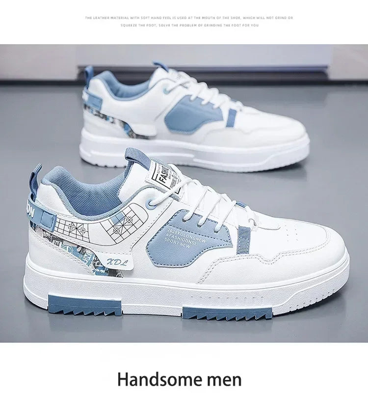 Men's shoes 2025 summer new breathable white shoes men's trendy and versatile thick soled sports board shoes trendy shoes