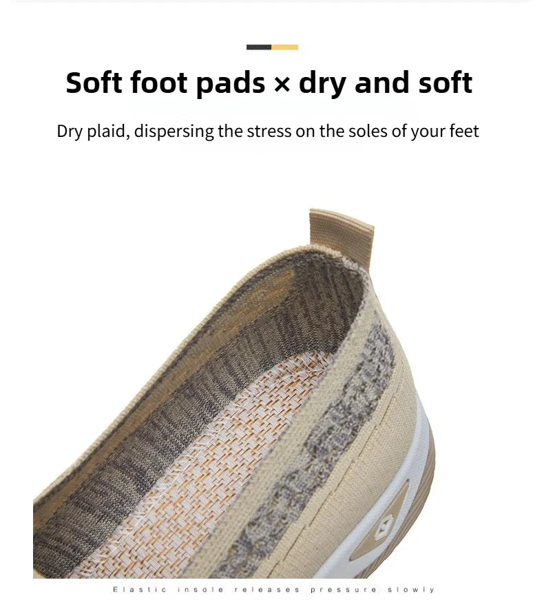 Women's shoes 2025 Spring and Autumn casual fashion soft sole lightweight single shoe women's breathable mother's shoes