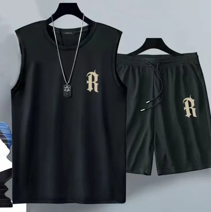 Men's quick drying pants Summer Basketball shorts Gym Short Sleeve T-shirt Shorts Set Tracksuits Men Casual Men Clothing Joggers