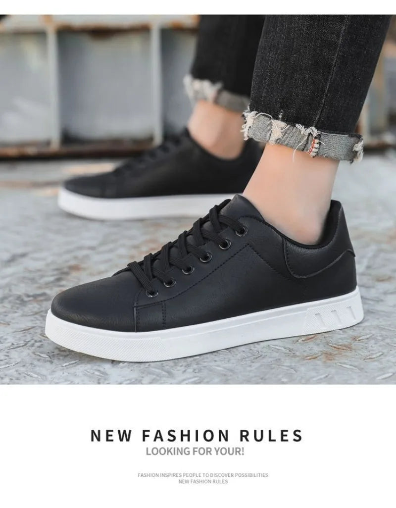 2025 Spring Classic Men Leather Casual Shoes Cross-border Hot Sale Versatile Man Sneakers Loafers Fashion Large Size Board Shoes