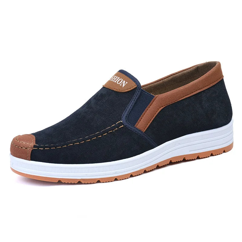 Old Beijing cloth shoes for men's casual wear resistant and anti slip men's vulcanized shoes, with a breathable canvas upper