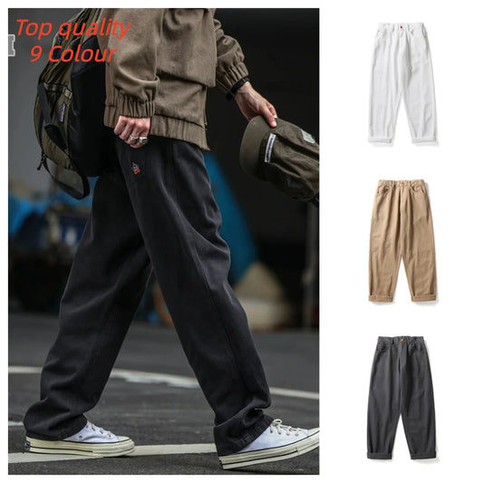 Japanese Streetwear High Quality Cargo Pants For Men Clothing Harajuku Casual Straight-Leg Trousers Korean Fashion Baggy Pants