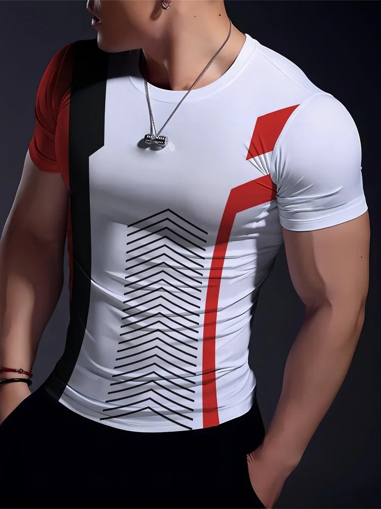 Los Angeles Text Printed Men's Sports T-shirt Summer Daily Casual Men's Short-sleeved Top Outdoor Fashion Men's Fitness T-shirt