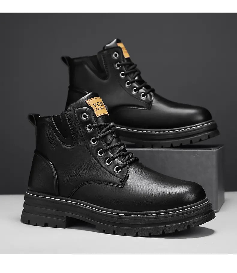 Boots Men All Season Outdoor Work Shoes Anti Slip and Comfortable Black Ankle  Boots Fashionable British Casual Denim Boots 2025
