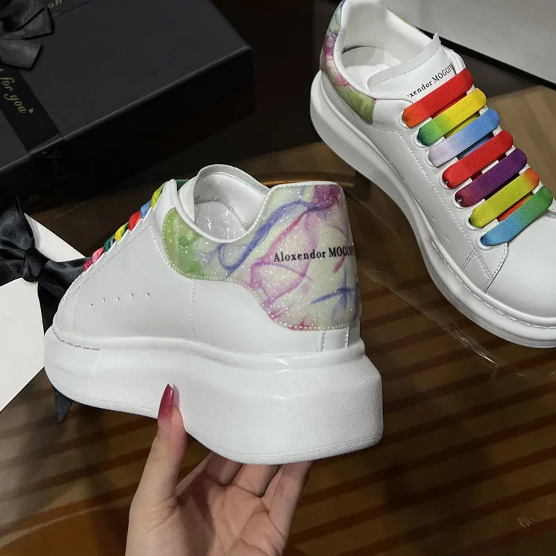 2024 Classic Leisure Sports Sneakers Height Increasing Lovers With Men's and Women's Thick Bottom fFlat Lace-up Waterproof Shoes