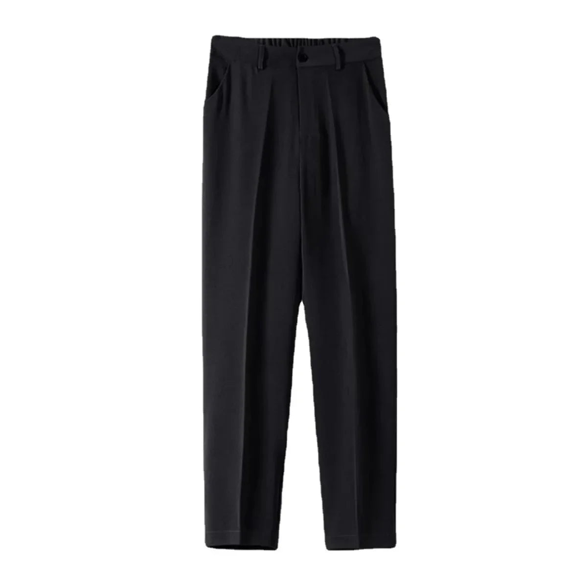 Casual High-waisted Slimming Straight-leg Pants Draped Spring Autumn Black Suit Pants For Women 2024