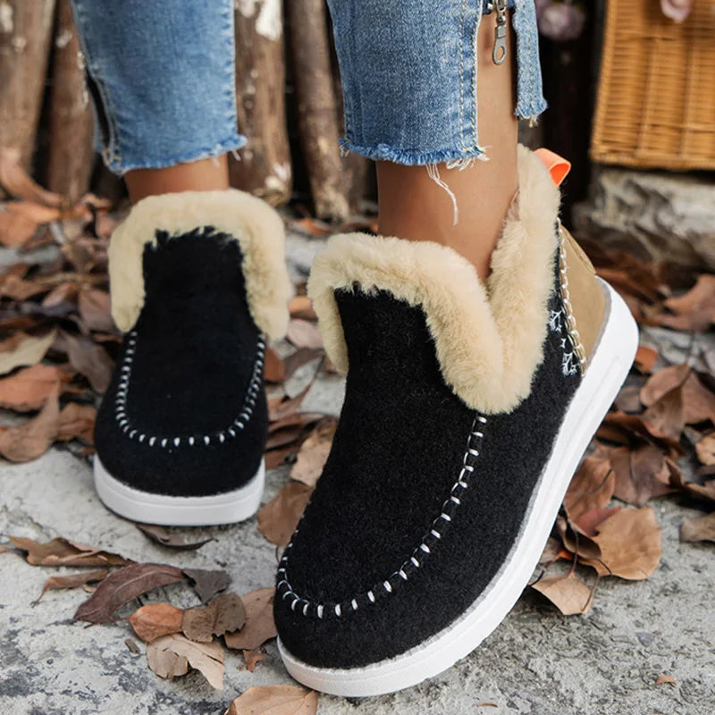 Boots Woman 2025 Trend Snow Flat Shoes Women Platform Women Shoes Fashion Ankle Boots Plush Botas Mujer Women's Winter Boots