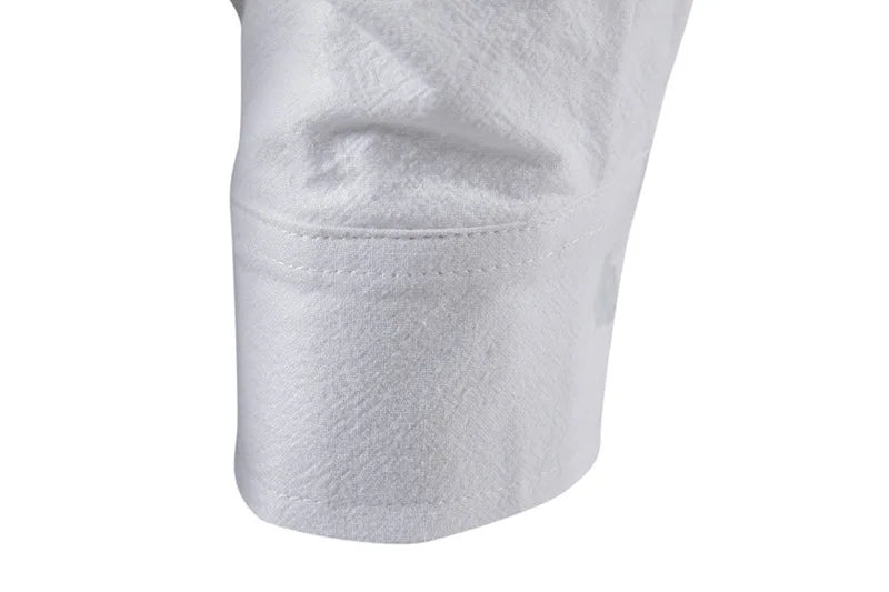 Men Cotton Linen Lace Up Long Sleeve Solid Blouse Shirts Summer Male Solid Loose Pullover Blouse Tops ARJ-A1776