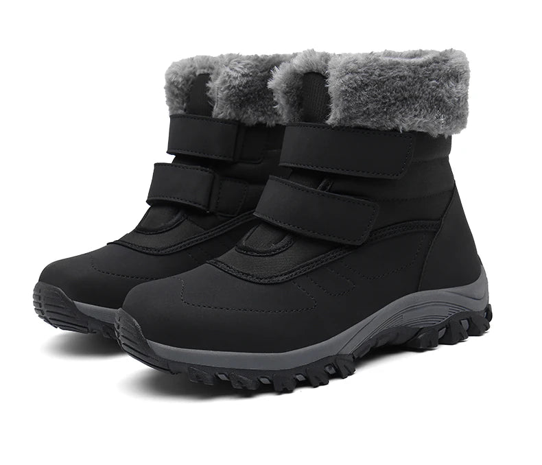 Boots for Women Platform Outdoor Snow Boots Non-slip Winter Walking Shoes Fur Warm Ankle Boots Wedge Waterproof Thigh High Boots