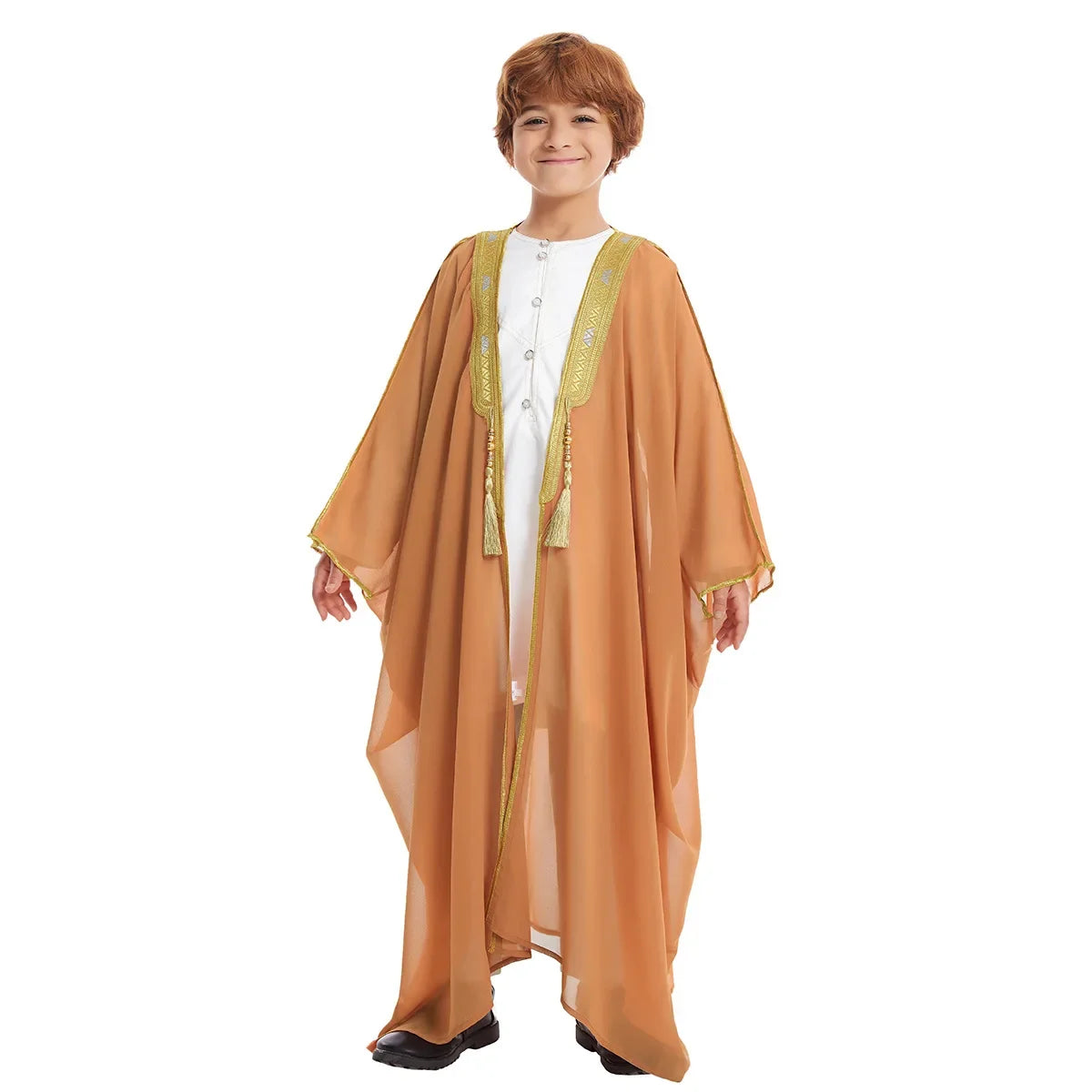 Eid Kids Boys Robe Muslim Dress Children Open Abaya Prayer Kaftan Ramadan Morocco Jubba Modest Islamic Dubai Saudi Abaya Thobe
