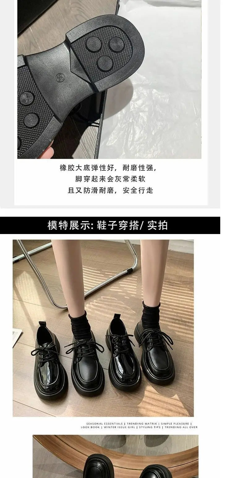 Women's Shoes Platform Round Toe British Style All-Match Oxfords Casual Female Sneakers Shallow Mouth Flats Autumn Loafers With