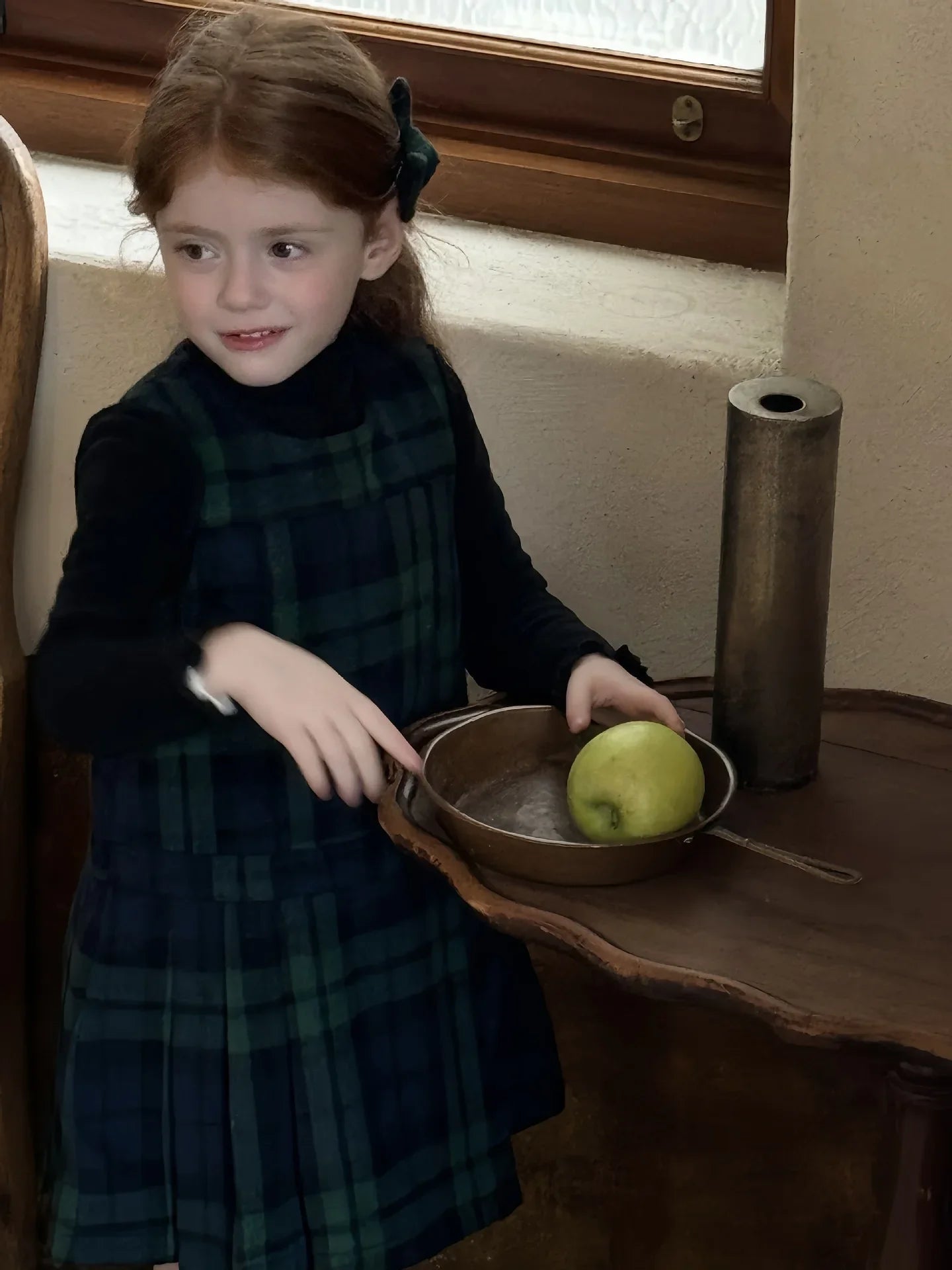 Kids Dresses for Girls Green Grid Hair Vest Pleated Skirt Vest Skirt Autumn Girls Clothes Girls Dress