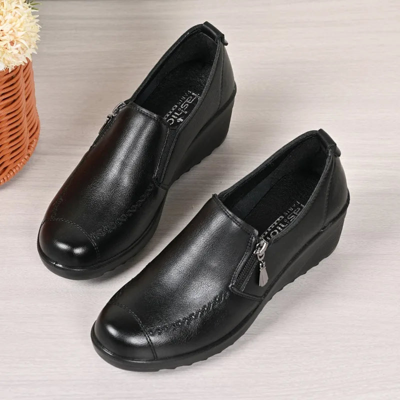 New Women's Shoes Fashion Womens High Heels Shallow Wedges Moms Shoes Summer Breathable Casual Shoes Zapatos